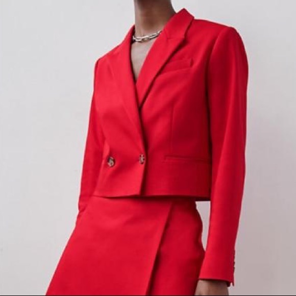 Babaton Jackets & Blazers - Babaton Ella Cropped blazer- Red size medium